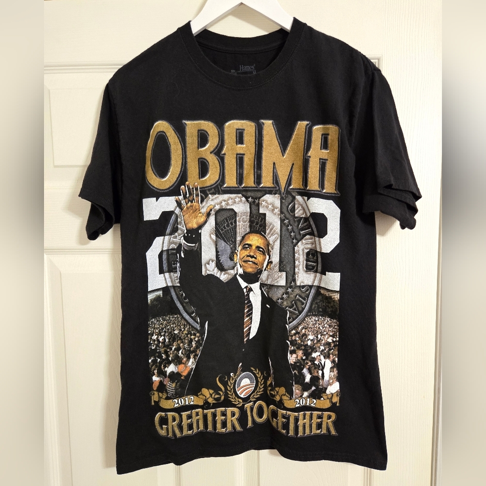 Obama 2012 Greater together black tshirt size medium